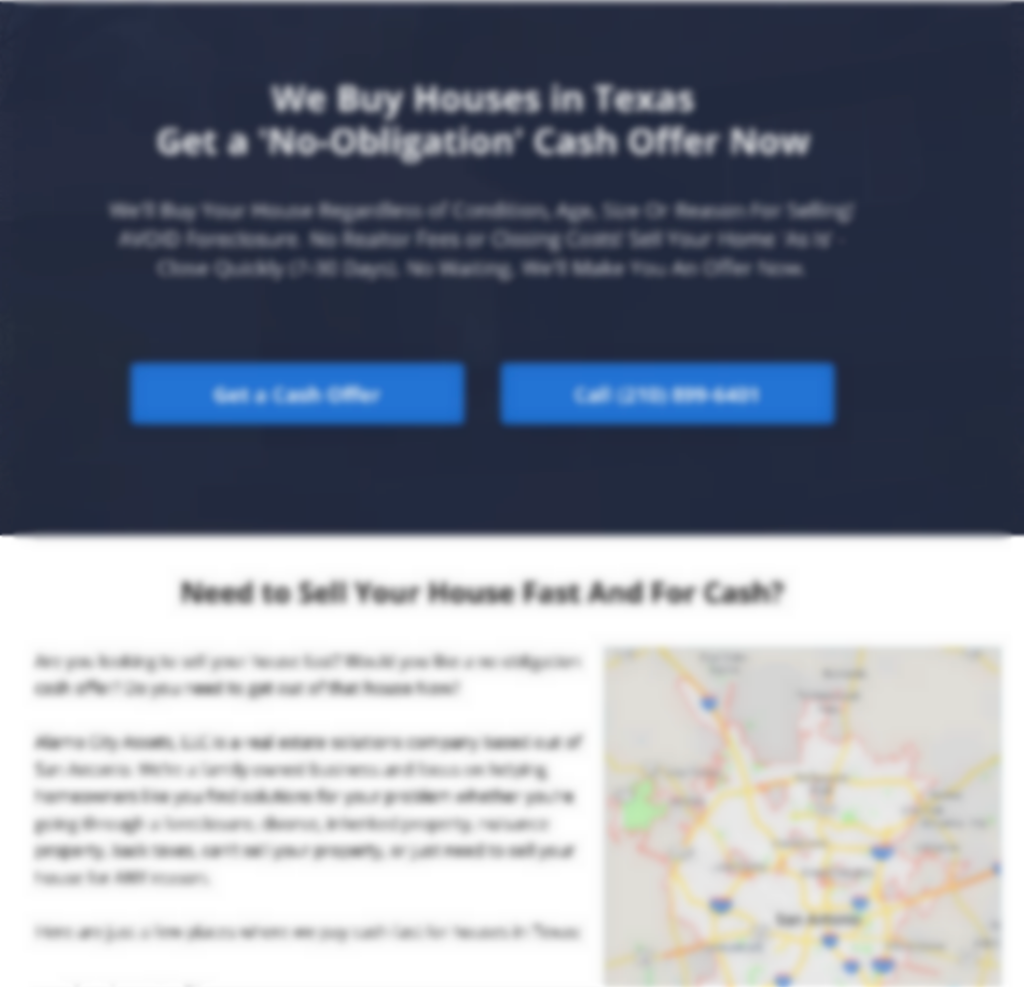 example landing page for real estate investors